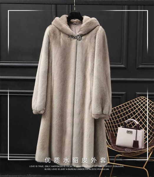 women's fur & faux 2021 winter imported velvet mink coat female korean version of whole super long knee, Black
women's fur & faux 2021 winter imported velvet mink coat female korean version of whole super long knee, Black