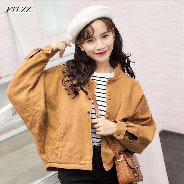 women's denim jacket autumn loose casual short jeans coat female bat sleeve baseball uniform jacket1, Black;brown
women's denim jacket autumn loose casual short jeans coat female bat sleeve baseball uniform jacket1, Black;brown