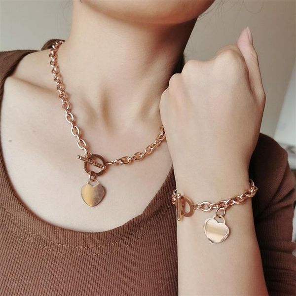 bangle stainless steel ot buckle love chain necklace bracelet jewelry set heart-shaped o-chain couple girlfriends mother gift, Black
bangle stainless steel ot buckle love chain necklace bracelet jewelry set heart-shaped o-chain couple girlfriends mother gift, Black