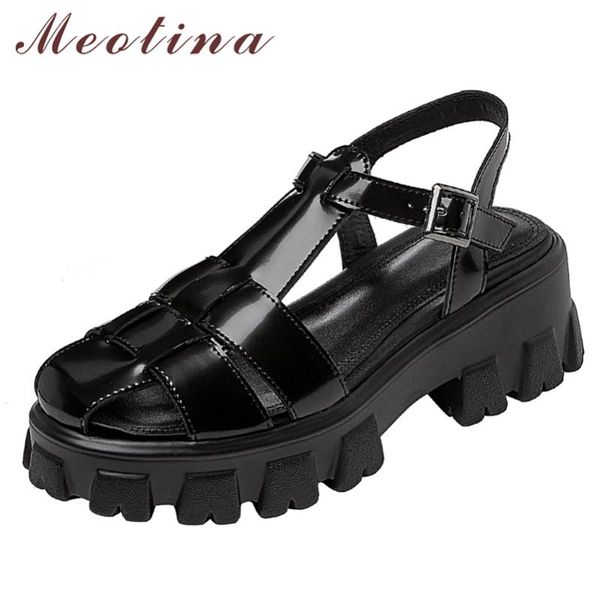 sandals meotina gladiator shoes women genuine leather platform high heel round toe chunky ladies footwear summer 34-43, Black
sandals meotina gladiator shoes women genuine leather platform high heel round toe chunky ladies footwear summer 34-43, Black