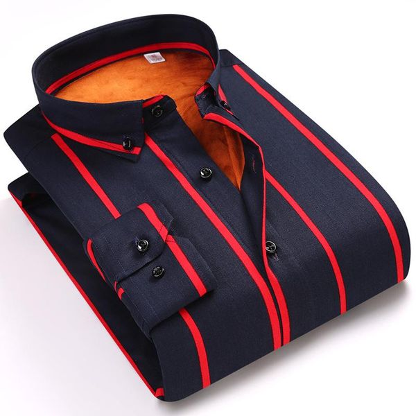 men's casual shirts caiziyijia 2021 winter plus velvet thicker camisa masculina men brand-clothing silm fit striped long sleeve dress, White;black
men's casual shirts caiziyijia 2021 winter plus velvet thicker camisa masculina men brand-clothing silm fit striped long sleeve dress, White;black
