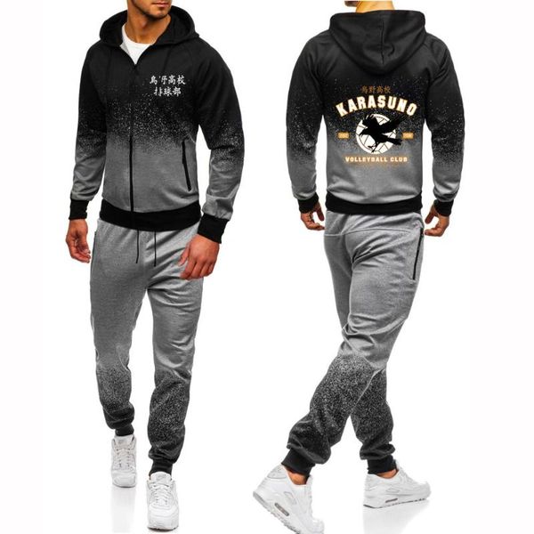 men's tracksuits 2021 men brand anime haikyuu karasuno high graphic set harajuku jackets sport suits gradient hoodies casual sweatpant, Gray
men's tracksuits 2021 men brand anime haikyuu karasuno high graphic set harajuku jackets sport suits gradient hoodies casual sweatpant, Gray