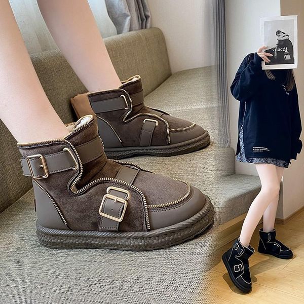 boots women's winter warm snow outdoor plus velvet pull-on nude solid color metal decoration casual women, Black
boots women's winter warm snow outdoor plus velvet pull-on nude solid color metal decoration casual women, Black