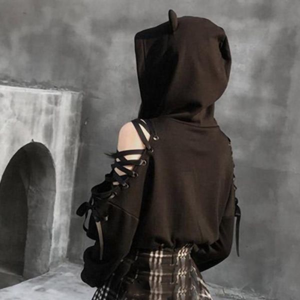 cross bandage tie up black cat ear hoodie sweatshirt women 2021 autumn long sleeve harajuku hoodies pullover crop #10 women's & sweats
cross bandage tie up black cat ear hoodie sweatshirt women 2021 autumn long sleeve harajuku hoodies pullover crop #10 women's & sweats