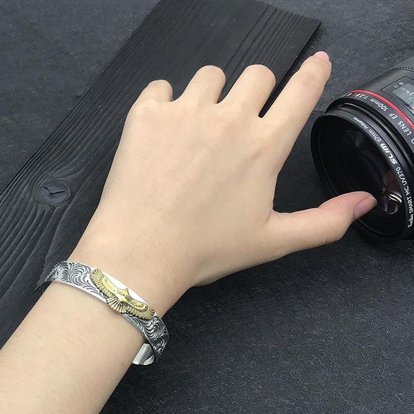 bangle men's rock style bracelet trend creative jewelry golden flying eagle open cuff, Black
bangle men's rock style bracelet trend creative jewelry golden flying eagle open cuff, Black