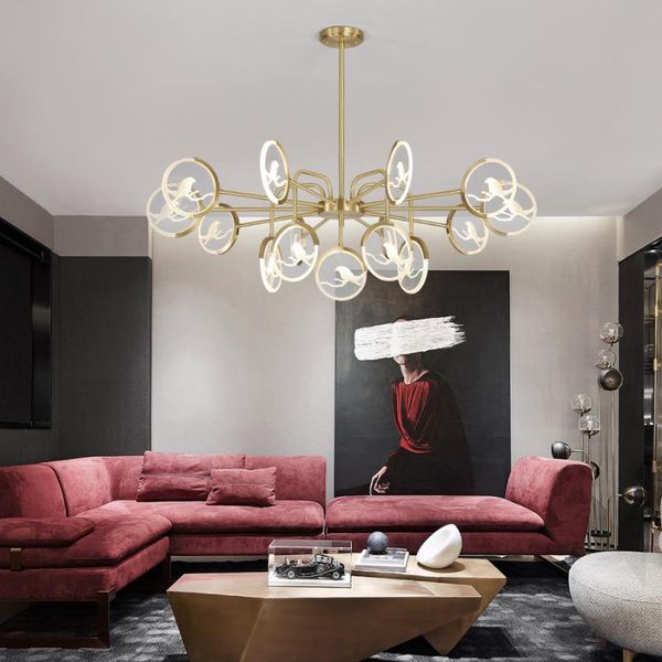 pendant lamps modern and simple all-copper living room chandelier lamp annunciation bird creative personality
pendant lamps modern and simple all-copper living room chandelier lamp annunciation bird creative personality