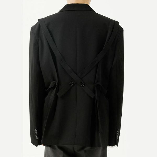 men's suits & blazers autumn blazer man back ribbons loose casual suit jacket men streetwear korean fashion black coat male, White;black
men's suits & blazers autumn blazer man back ribbons loose casual suit jacket men streetwear korean fashion black coat male, White;black