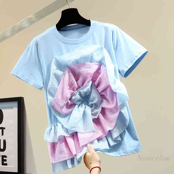 t shirt three-dimensional flower short-sleeved t-shirt woman spring and summer fashion all-matching tee blusas ladies chic top, White
t shirt three-dimensional flower short-sleeved t-shirt woman spring and summer fashion all-matching tee blusas ladies chic top, White