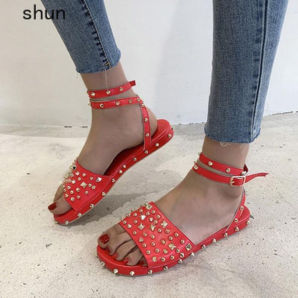sandals summer rivet decoration ankle strap fashion women's flats shoes designer style casual plus size ladies sandal, Black
sandals summer rivet decoration ankle strap fashion women's flats shoes designer style casual plus size ladies sandal, Black