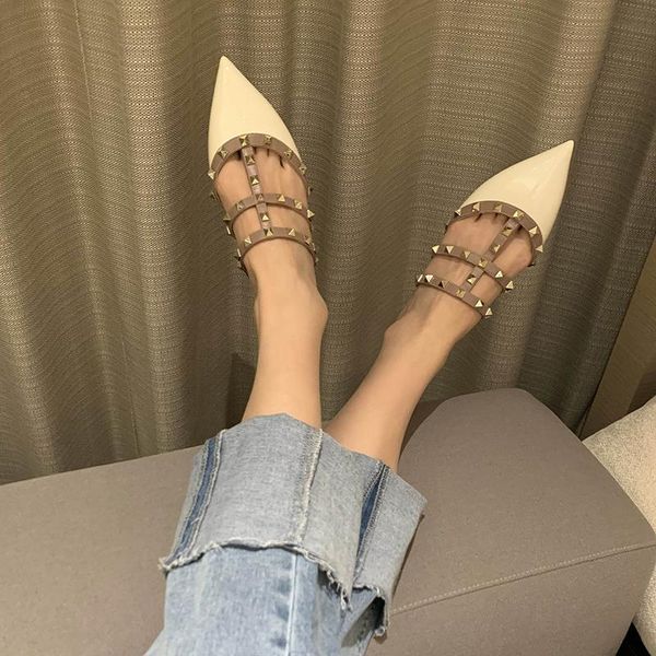 summer wearing rivet semi slippers female flat web celebrity fashion pointed toe sandals, Black
summer wearing rivet semi slippers female flat web celebrity fashion pointed toe sandals, Black