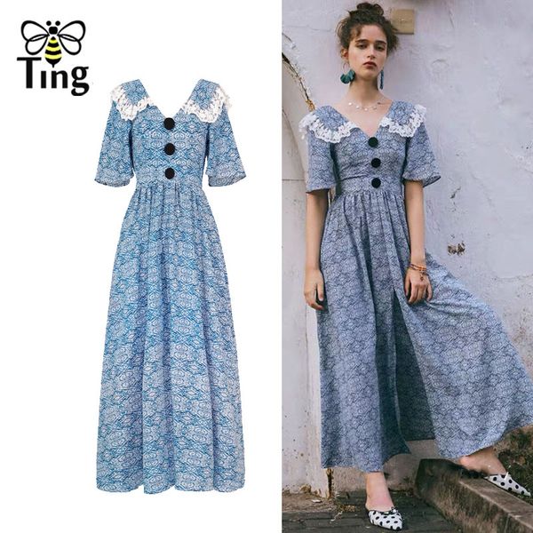 vintage france chic boho long dress lace patchwork v neck split high waist bohemian beach vestidos dresses summer 210513, Black;gray
vintage france chic boho long dress lace patchwork v neck split high waist bohemian beach vestidos dresses summer 210513, Black;gray