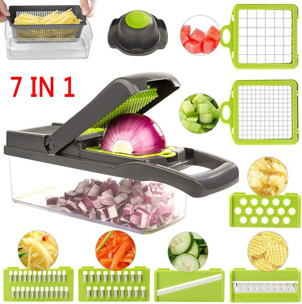 7 in1 vegetable chopper spiralizer food slicer grinder grater cuber for onion carrot tomato potato peeler kitchen fruit cutter
7 in1 vegetable chopper spiralizer food slicer grinder grater cuber for onion carrot tomato potato peeler kitchen fruit cutter