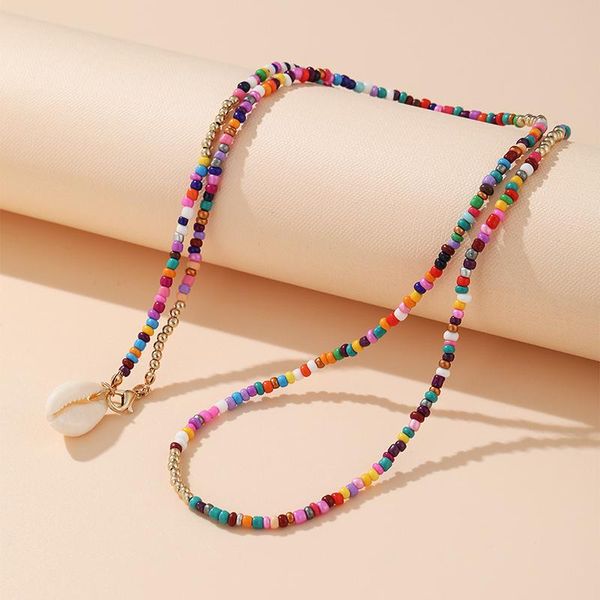 chokers bohemian style rainbow colorful beads chain necklace for women girls shell pendant statement collar jewelry gift, Golden;silver
chokers bohemian style rainbow colorful beads chain necklace for women girls shell pendant statement collar jewelry gift, Golden;silver