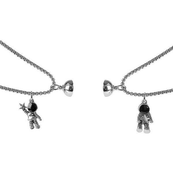 pendant necklaces 2 pcs cute astronauts magnet attraction couple necklace friendship jewelry creative cool chain, Silver
pendant necklaces 2 pcs cute astronauts magnet attraction couple necklace friendship jewelry creative cool chain, Silver