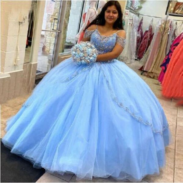 sweet 16 dress ball gown quinceanera dresses 2022 sparkly beaded formal gowns tulle vestidos de fiesta robes de soiree, Blue;red
sweet 16 dress ball gown quinceanera dresses 2022 sparkly beaded formal gowns tulle vestidos de fiesta robes de soiree, Blue;red