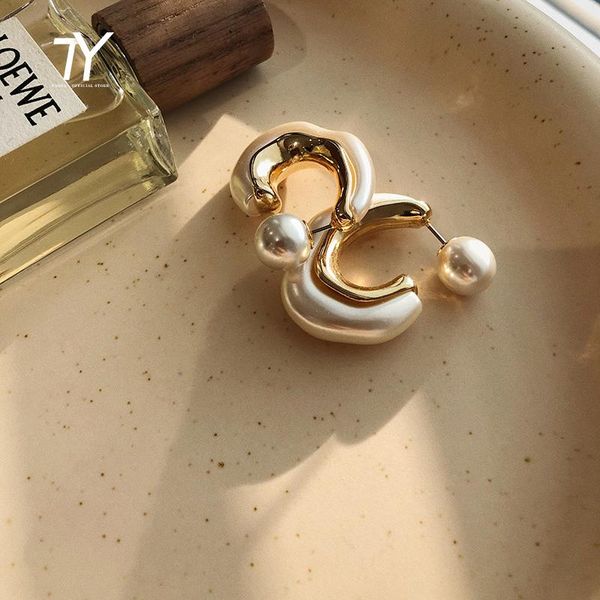 design sense irregular pearl hoop earrings for woman 2021 korean fashion jewelry unusual accessories gothic party girls & huggie, Golden;silver
design sense irregular pearl hoop earrings for woman 2021 korean fashion jewelry unusual accessories gothic party girls & huggie, Golden;silver