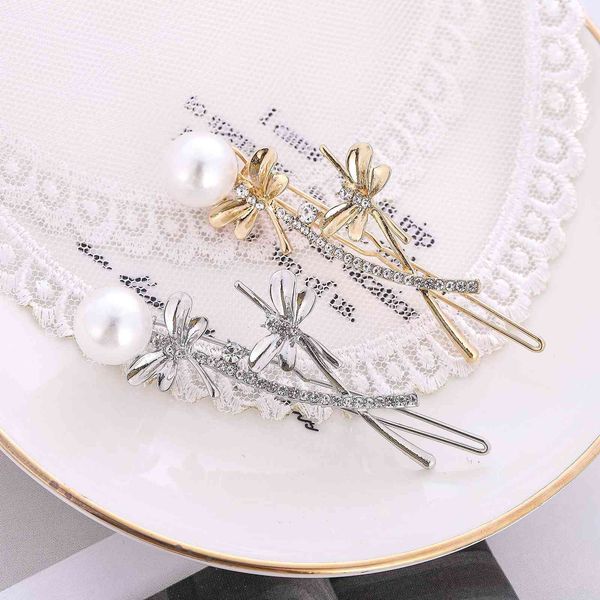 and creative diamond inlaid dragonfly hairpin personalized diamond inlaid pearl hairpin art bow clip, Golden;silver
and creative diamond inlaid dragonfly hairpin personalized diamond inlaid pearl hairpin art bow clip, Golden;silver