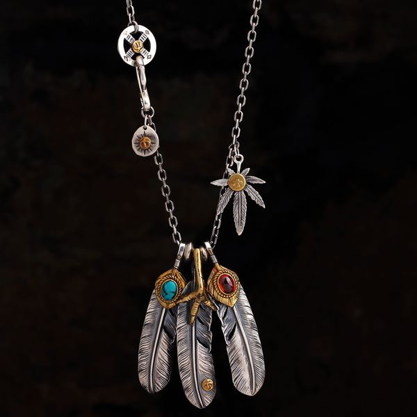 necklaces s925 sterling silver jewelry takahashi goro turquoise feather necklace female men's sweater chain
necklaces s925 sterling silver jewelry takahashi goro turquoise feather necklace female men's sweater chain