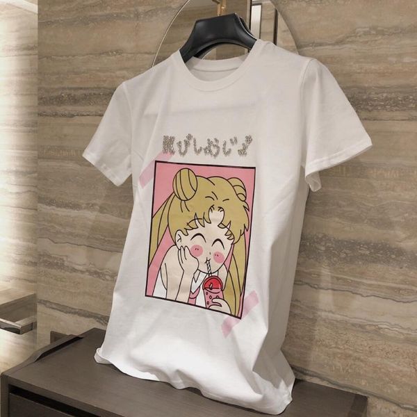 women's t-shirt invincible beautiful girl soldier nail drill letter loose lazy style short sleeve female summer 2021 net red tide brand, White
women's t-shirt invincible beautiful girl soldier nail drill letter loose lazy style short sleeve female summer 2021 net red tide brand, White