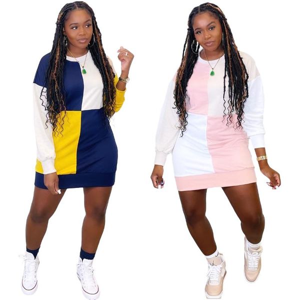 casual dresses 2021 autumn style european and american fashion stitching lattice slim mini dress long sleeve college skirt, Black;gray
casual dresses 2021 autumn style european and american fashion stitching lattice slim mini dress long sleeve college skirt, Black;gray