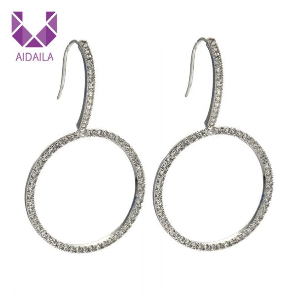 dangle & chandelier women round shape drop earrings for ladies with full real cubic zircon fashion brand design fine jewelry, Silver
dangle & chandelier women round shape drop earrings for ladies with full real cubic zircon fashion brand design fine jewelry, Silver