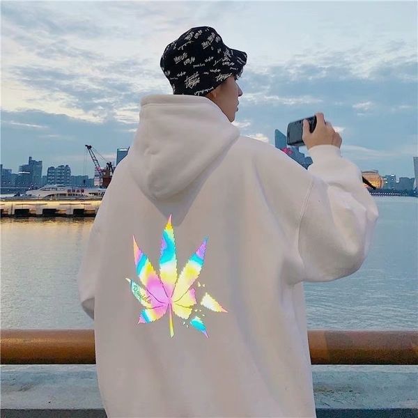 reflective sweater men's loose ins versatile leisure trend handsome clothes hip hop sports hooded jacket, Black
reflective sweater men's loose ins versatile leisure trend handsome clothes hip hop sports hooded jacket, Black