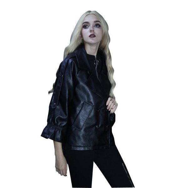 women's jackets 2021 black punk loose wild motorcycle leather jacket short female thin handsome ladies, Black;brown
women's jackets 2021 black punk loose wild motorcycle leather jacket short female thin handsome ladies, Black;brown