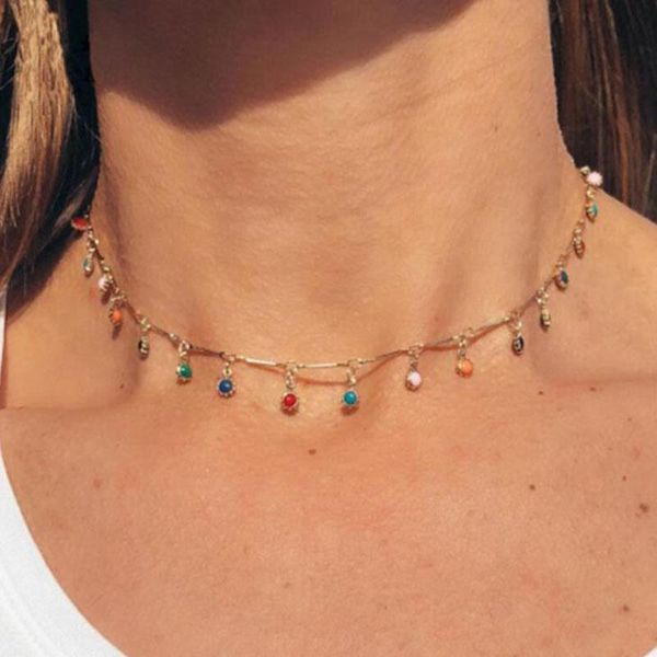 bohemian gold necklace choker for women christmas gift charming colorful stone chain handmade party jewelry wholesale collares pendant neckl, Silver
bohemian gold necklace choker for women christmas gift charming colorful stone chain handmade party jewelry wholesale collares pendant neckl, Silver