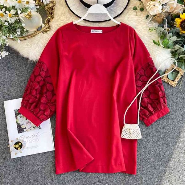 women's mesh embroidered puff sleeve splicing loose skinny shirt autumn spring solid color casual blouse k428 210527, White
women's mesh embroidered puff sleeve splicing loose skinny shirt autumn spring solid color casual blouse k428 210527, White