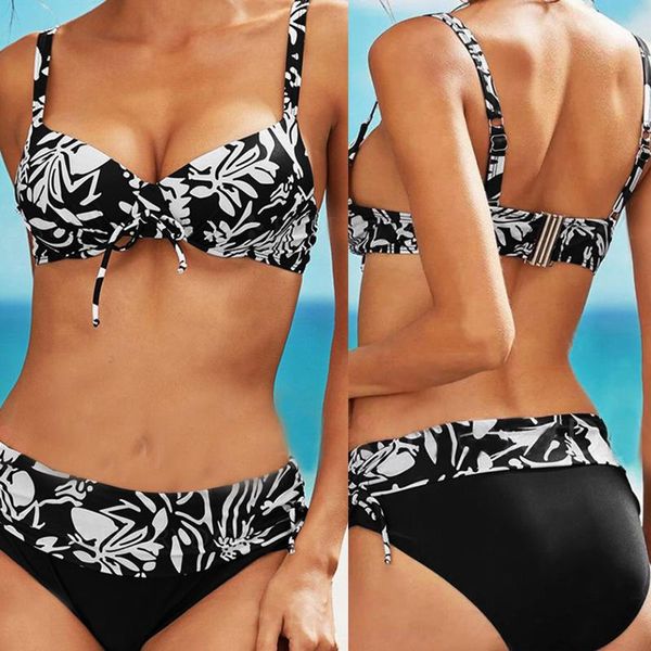 women's swimwear bikinis women flower print push up two-piece swimsuit beachwear mini bathing suit splicing biquini, White;black
women's swimwear bikinis women flower print push up two-piece swimsuit beachwear mini bathing suit splicing biquini, White;black