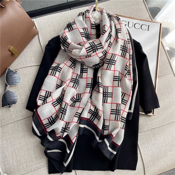 south korea winter cotton linen h feeling plaid scarf women's dual-purpose spring and autumn large shawl warm bib scarf, Blue;gray
south korea winter cotton linen h feeling plaid scarf women's dual-purpose spring and autumn large shawl warm bib scarf, Blue;gray