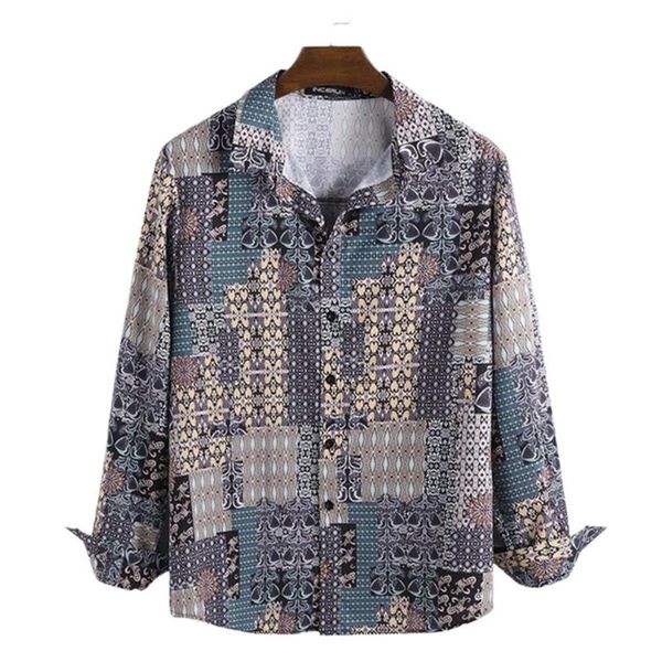 men's casual shirts 2021 design printed shirt men vintage ethnic lapel collar long sleeve, White;black
men's casual shirts 2021 design printed shirt men vintage ethnic lapel collar long sleeve, White;black