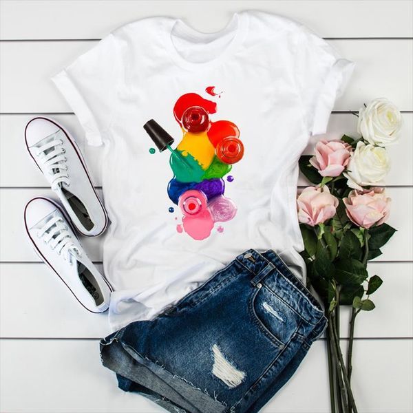and women 3d paint print mens t shirt color womens make up beauty fashion tshirts clothes ladies graphic female tee, White;black
and women 3d paint print mens t shirt color womens make up beauty fashion tshirts clothes ladies graphic female tee, White;black