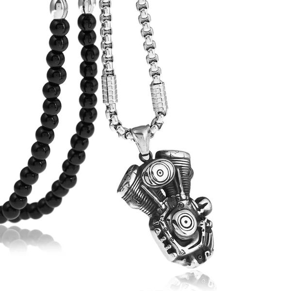hiphop/rock style motorcycle engine stainless steel pendants necklaces with black natural stone necklace 27 inches pendant, Silver
hiphop/rock style motorcycle engine stainless steel pendants necklaces with black natural stone necklace 27 inches pendant, Silver