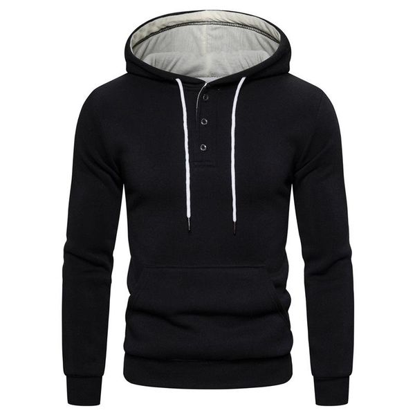 men's hoodies & sweatshirts 2021 fashion button collar hoodied mens solid color man hoody for men sportswear, Black
men's hoodies & sweatshirts 2021 fashion button collar hoodied mens solid color man hoody for men sportswear, Black