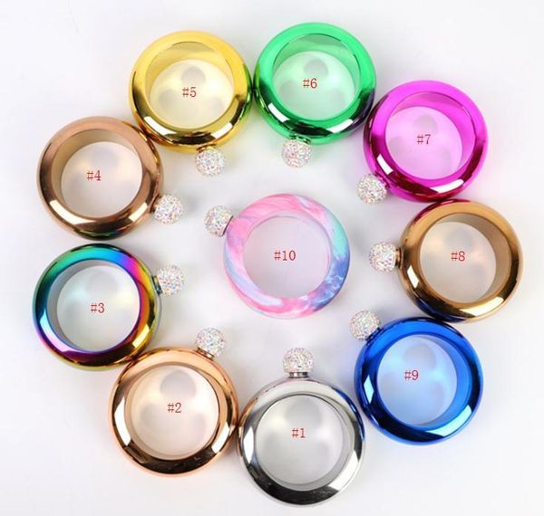 3.5oz bracelet wine pot stainless steel portable round bangle hip flask wine bottle bling diamond lid flagon cup wholesale
3.5oz bracelet wine pot stainless steel portable round bangle hip flask wine bottle bling diamond lid flagon cup wholesale