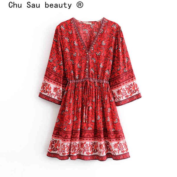 beauty fashion boho style floral print dress women holiday chic three-quarter sleeve mini dresses vestido de moda 210514, Black;gray
beauty fashion boho style floral print dress women holiday chic three-quarter sleeve mini dresses vestido de moda 210514, Black;gray
