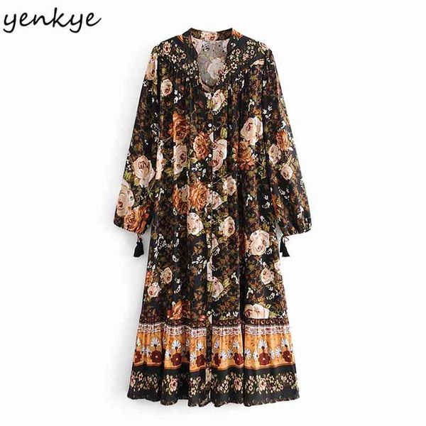 holiday summer dress women vintage floral print long female v neck sleeve casual boho vestido plus size 210514, Black;gray
holiday summer dress women vintage floral print long female v neck sleeve casual boho vestido plus size 210514, Black;gray