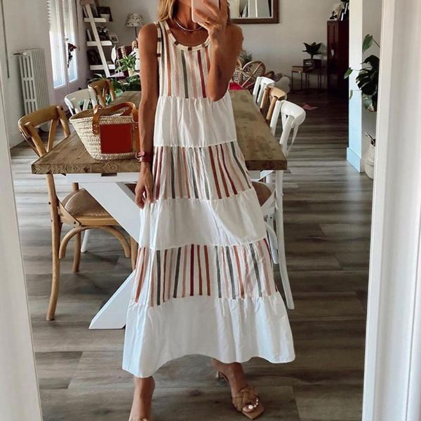 women's swimwear fashion patchwork striped print maxi beach dress women elegant tank-dress spring summer sleeveless long party vestidos, White;black
women's swimwear fashion patchwork striped print maxi beach dress women elegant tank-dress spring summer sleeveless long party vestidos, White;black
