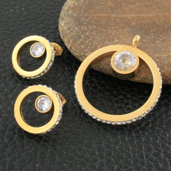 earrings & necklace gold color fashion stainless steel round jewelry pendant sets for women bijoux en acier inoxydable femme sggzdjbg, Silver
earrings & necklace gold color fashion stainless steel round jewelry pendant sets for women bijoux en acier inoxydable femme sggzdjbg, Silver