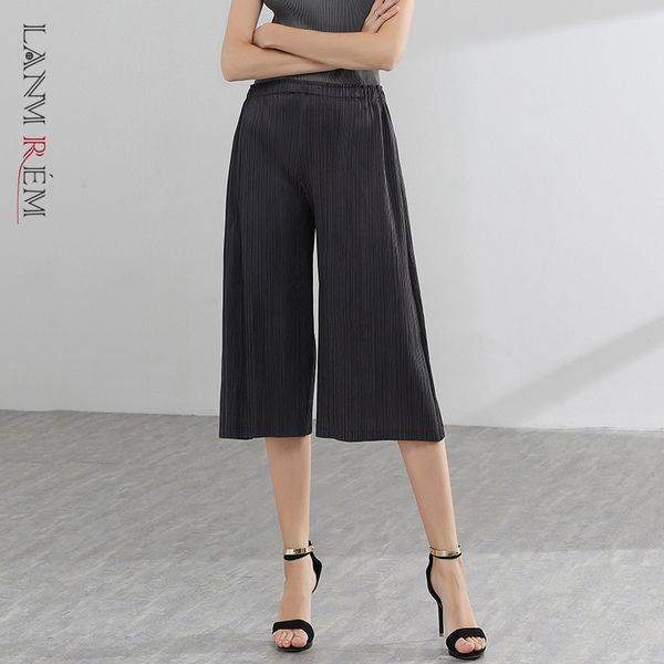 wide leg pants black color pleated casual straight fold loose fit women simple fashion summer 2h258 210507, Black;white
wide leg pants black color pleated casual straight fold loose fit women simple fashion summer 2h258 210507, Black;white