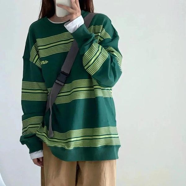 women's t-shirt striped sweater fall loose korean hip-hop fashion tide brand quality clothing couple wear student long-sleeved shirt, White
women's t-shirt striped sweater fall loose korean hip-hop fashion tide brand quality clothing couple wear student long-sleeved shirt, White