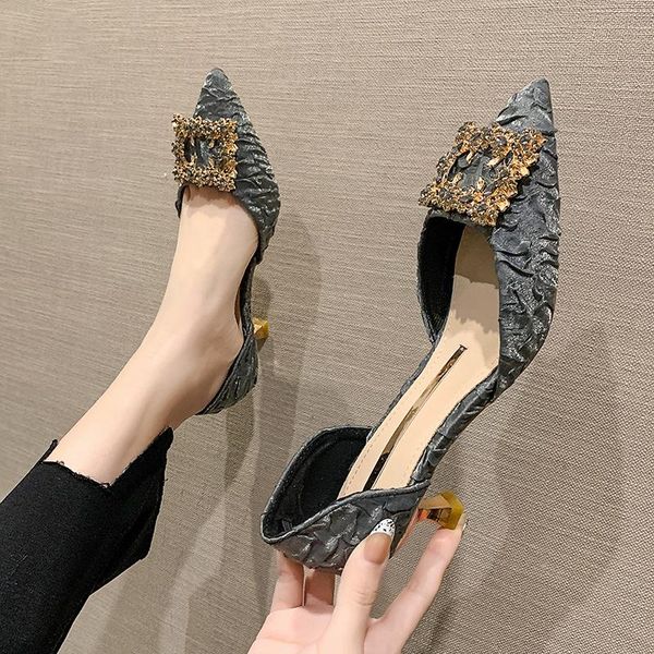 metal heels crystal buckle sandals women thin high shoes woman pointed toe fairy sandales cut out paillette sandalias, Black
metal heels crystal buckle sandals women thin high shoes woman pointed toe fairy sandales cut out paillette sandalias, Black