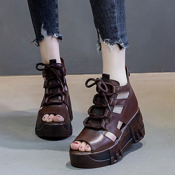 summer fish mouth soft pu leather retro roman shoes women platform heighten shoe wedges high-sandals, Black
summer fish mouth soft pu leather retro roman shoes women platform heighten shoe wedges high-sandals, Black