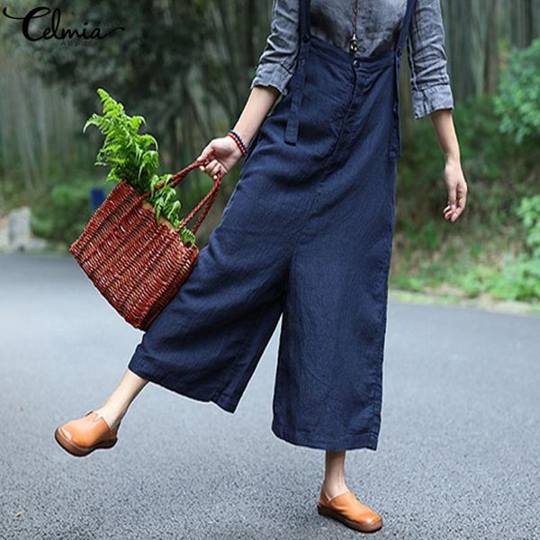 women's jumpsuits & rompers celmia vintage women casual loose dungarees wide leg pants pockets female strappy playsuits plus size overa, Black;white
women's jumpsuits & rompers celmia vintage women casual loose dungarees wide leg pants pockets female strappy playsuits plus size overa, Black;white