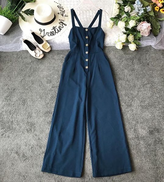 women's jumpsuits & rompers high-waisted 2021 spring and summer crossed open back lady solid color overalls f186, Black;white
women's jumpsuits & rompers high-waisted 2021 spring and summer crossed open back lady solid color overalls f186, Black;white