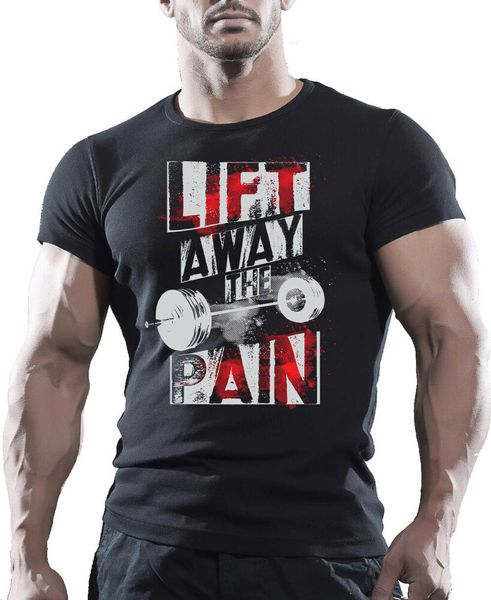 lift away pain gym bodybuilding workout workout motivation t-shirt tee training, White;black 
lift away pain gym bodybuilding workout workout motivation t-shirt tee training, White;black