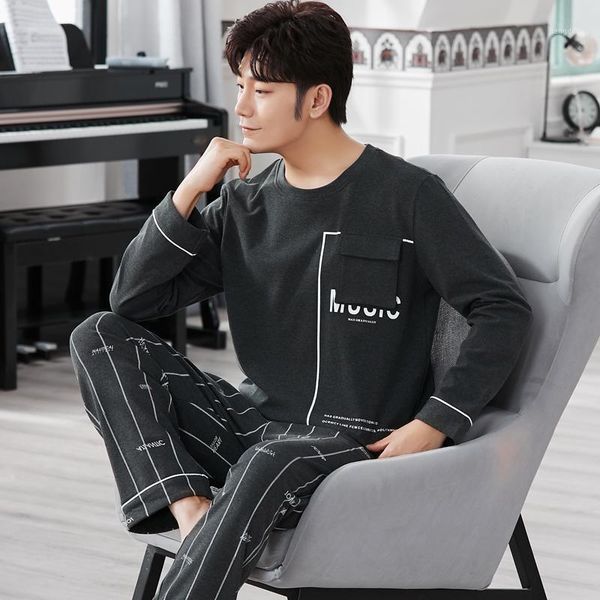 men's sleepwear casual striped full cotton pajama sets for men long sleeve&pants set leisure pyjama male homewear lounge wear clothes, Black;brown
men's sleepwear casual striped full cotton pajama sets for men long sleeve&pants set leisure pyjama male homewear lounge wear clothes, Black;brown