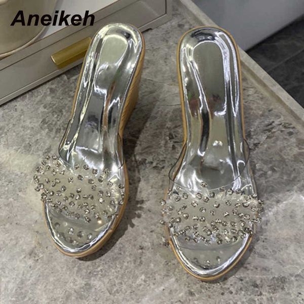 aneikeh summer fashion women's slippers platform pvc rome party wedges transparent jelly crystal shoes sandalias mules 210615, Black
aneikeh summer fashion women's slippers platform pvc rome party wedges transparent jelly crystal shoes sandalias mules 210615, Black