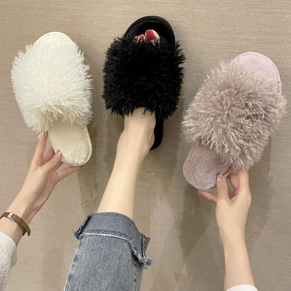 slippers 2021 spring home cotton plush fur for women indoor floor bedroom flat shoes open toe sweet comfortable, Black
slippers 2021 spring home cotton plush fur for women indoor floor bedroom flat shoes open toe sweet comfortable, Black